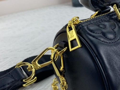 Louis Vuitton Womens Bags Shoulder Messenger Bags Luxury Brand PAPILLON BB M59800 Black Quilted and embroidered smooth calf leather