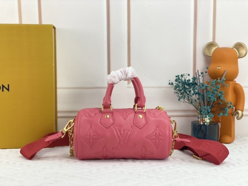 Louis Vuitton Womens Bags Shoulder Messenger Bags Luxury Brand PAPILLON BB M59826 Dragon Fruit Pink Quilted and embroidered smooth calf leather