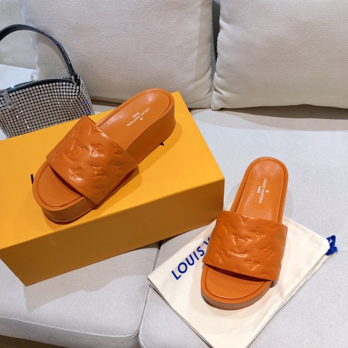Louis Vuitton Womens Shoes Sandals Slippers Luxury Brand Louis Vuitton JUMBO FLATFORM MULE with Original Box 1A9QYY