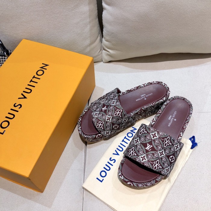 Louis Vuitton Womens Shoes Sandals Slippers Luxury Brand Louis Vuitton JUMBO FLATFORM MULE with Original Box 1A9QYY