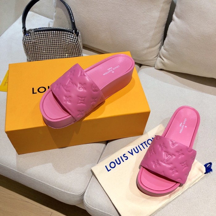 Louis Vuitton Womens Shoes Sandals Slippers Luxury Brand Louis Vuitton JUMBO FLATFORM MULE with Original Box 1A9QYY