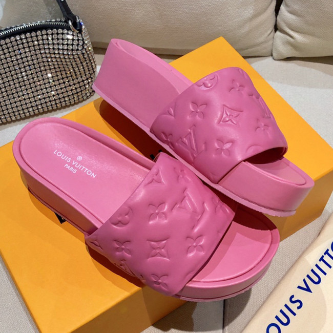 Louis Vuitton Womens Shoes Sandals Slippers Luxury Brand Louis Vuitton JUMBO FLATFORM MULE with Original Box 1A9QYY