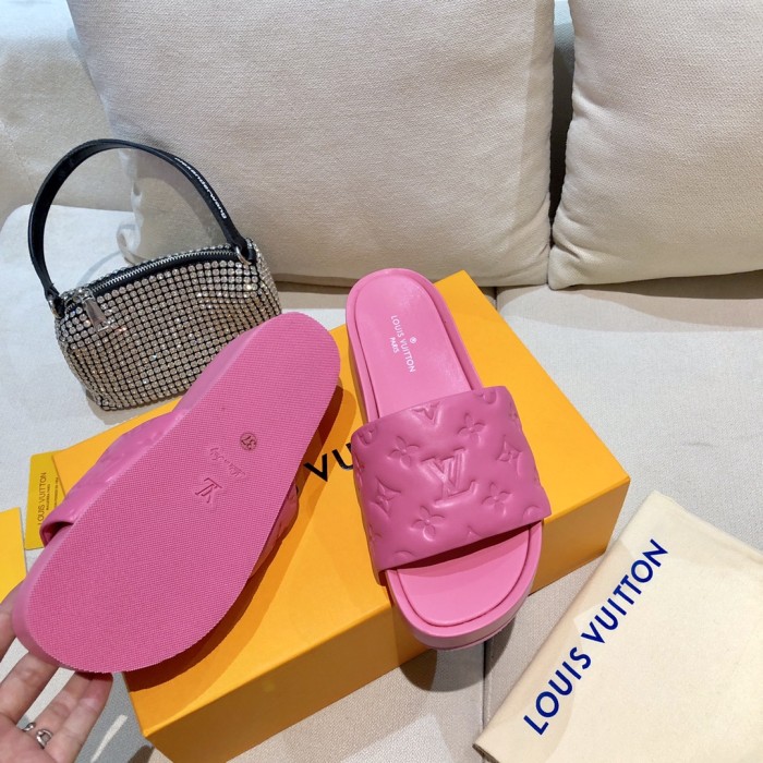 Louis Vuitton Womens Shoes Sandals Slippers Luxury Brand Louis Vuitton JUMBO FLATFORM MULE with Original Box 1A9QYY