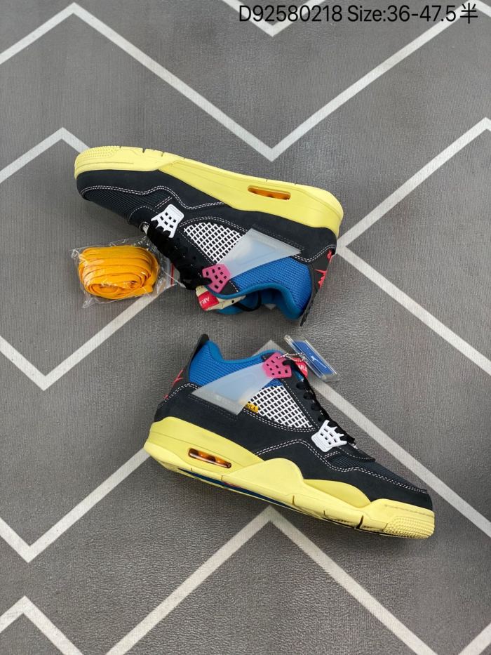 Union LA x Air Jordan 4 Retro Off Noir Men Womens Shoes Sneakers with Original Box DC9533-001