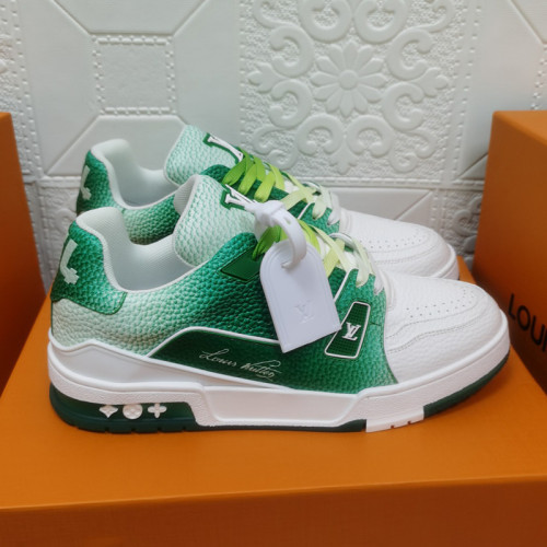 Louis Vuitton Womens Shoes Fashion Sneakers Design Luxury Brand LV TRAINER SNEAKER Mix of materials with Original Box 1A9JI9