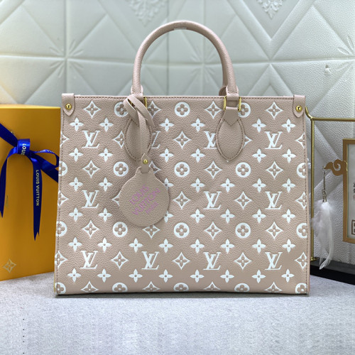 Louis Vuitton Womens Bags Handbags Luxury Brand LV ONTHEGO MM M46128 Handbags for Women Printed and embossed grained cowhide leather