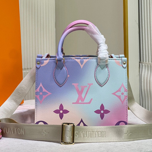 Louis Vuitton Womens Bags Handbags Luxury Brand LV ONTHEGO PM M59856 Handbags for Women Sunrise Pastel Monogram coated canvas