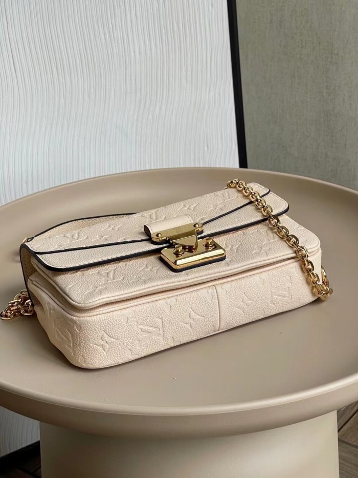 Louis Vuitton Womens Bags Shoulder Bag Luxury Brand LV MARCEAU M46201 with Original Box Cream Beige Embossed grained cowhide leather