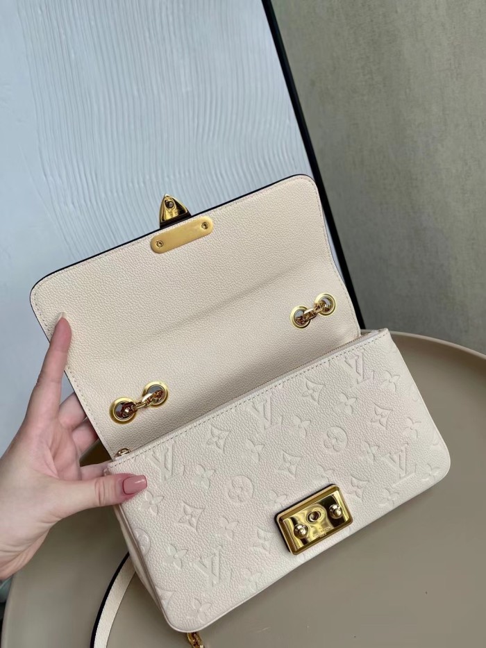 Louis Vuitton Womens Bags Shoulder Bag Luxury Brand LV MARCEAU M46201 with Original Box Cream Beige Embossed grained cowhide leather