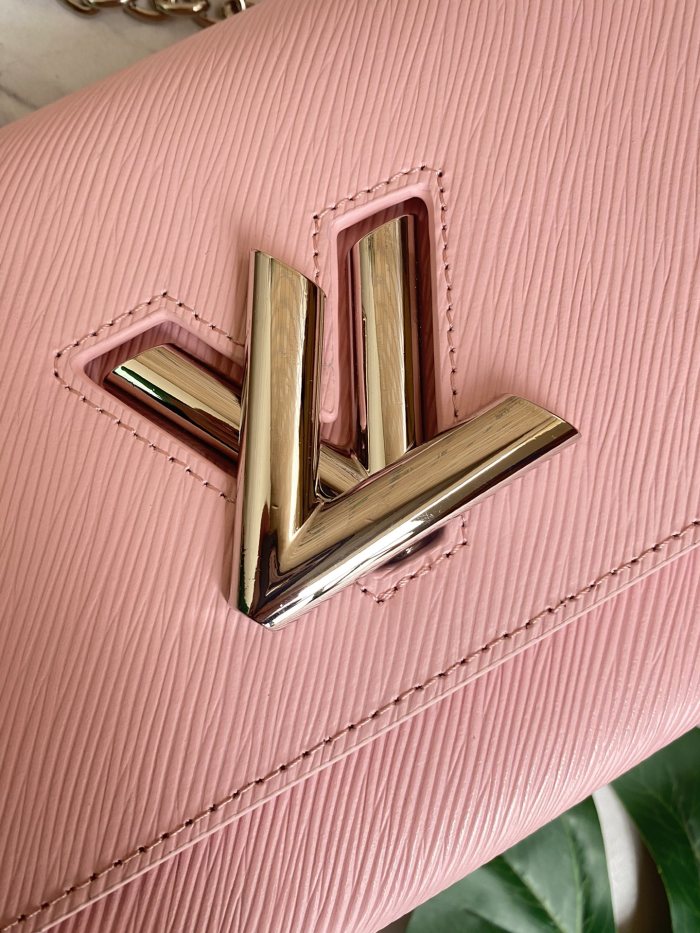 Louis Vuitton Womens Bags Shoulder Messenger Bags Luxury Brand TWIST MM Pink Epi grained cowhide leather M55513 with Original Box