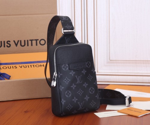 Louis Vuitton Mens Bag Shoulder Bag OUTDOOR SLINGBAG M30741 Taigarama Noir black Coated canvas and cowhide leather with Original Box