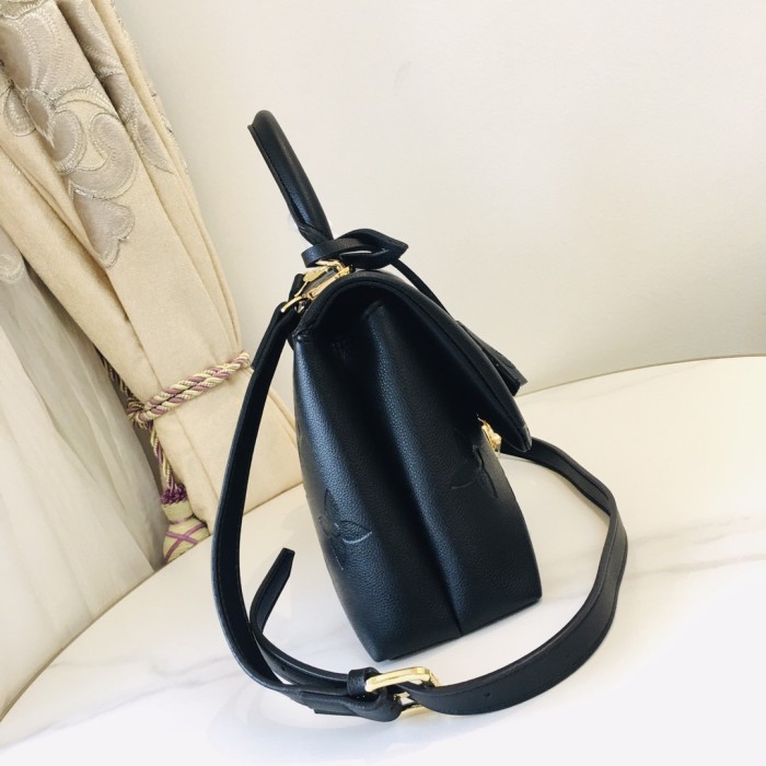 Louis Vuitton Womens Bags Messenger Shoulder Bags Luxury Brand MADELEINE MM M45976 Black Embossed, grained cowhide leather with Original Box