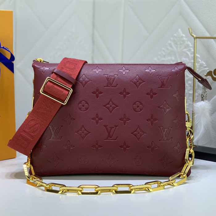 Louis Vuitton Womens Bags Messenger Shoulder Bags Luxury Brand COUSSIN PM M20379 with Original Box Monogram embossed puffy lambskin