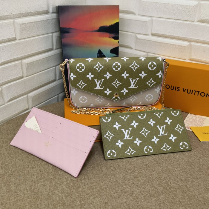Louis Vuitton Womens Bags Shoulder Messenger Bag Luxury Brand FÉLICIE POCHETTE leather with Original Box