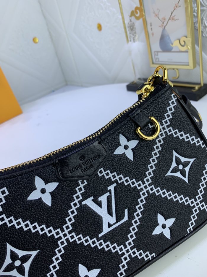 Louis Vuitton Womens Bags Messenger Shoulder Bags Luxury Brand EASY POUCH ON STRAP M81066 Embossed Monogram Empreinte cowhide leather with Original Box