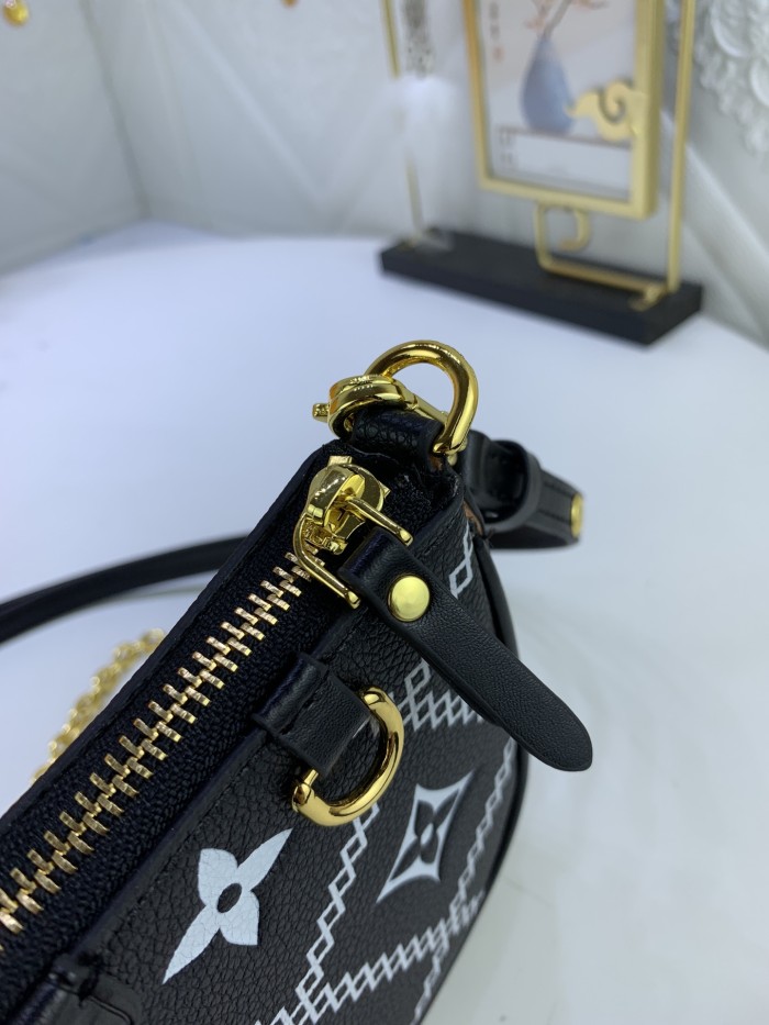 Louis Vuitton Womens Bags Messenger Shoulder Bags Luxury Brand EASY POUCH ON STRAP M81066 Embossed Monogram Empreinte cowhide leather with Original Box