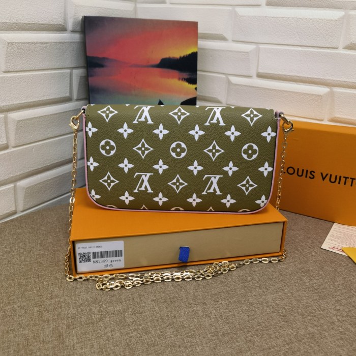 Louis Vuitton Womens Bags Shoulder Messenger Bag Luxury Brand FÉLICIE POCHETTE leather with Original Box