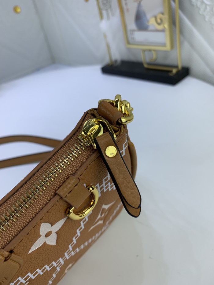 Louis Vuitton Womens Bags Messenger Shoulder Bags Luxury Brand EASY POUCH ON STRAP M81066 Embossed Monogram Empreinte cowhide leather with Original Box
