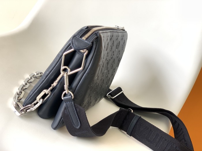 Louis Vuitton Womens Bags Messenger Shoulder Bags Luxury Brand COUSSIN PM M20379 with Original Box Marine Blue Monogram embossed puffy lambskin