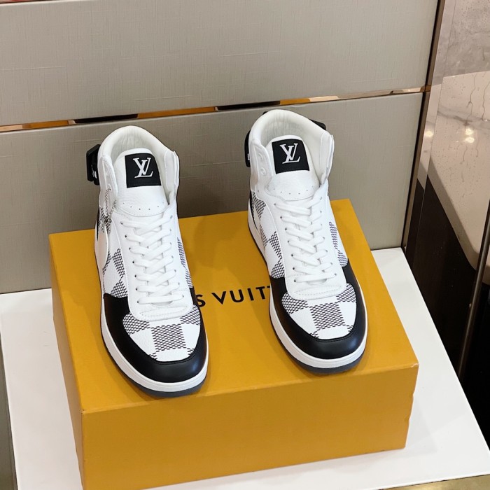 Louis Vuitton Men Shoes Sneakers Casual Luxury Brand RIVOLI SNEAKER BOOT with Original Box