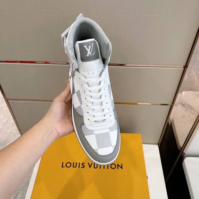 Louis Vuitton Men Shoes Sneakers Casual Luxury Brand RIVOLI SNEAKER BOOT with Original Box