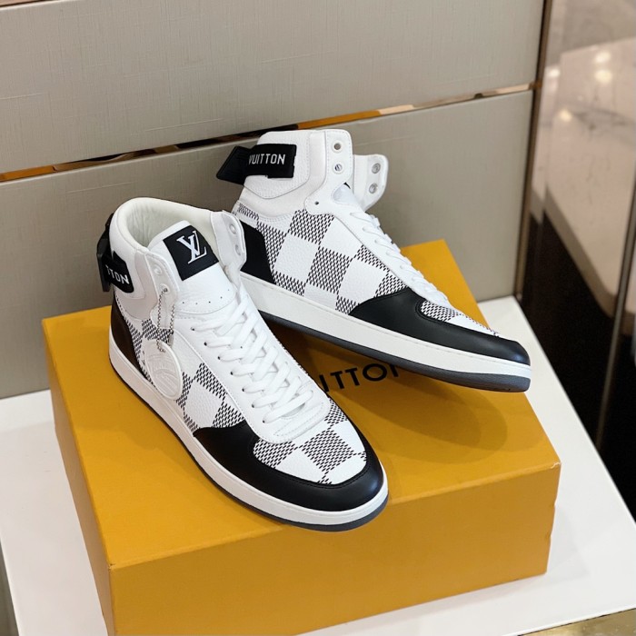 Louis Vuitton Men Shoes Sneakers Casual Luxury Brand RIVOLI SNEAKER BOOT with Original Box