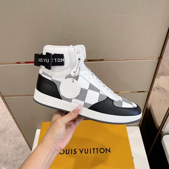 Louis Vuitton Men Shoes Sneakers Casual Luxury Brand RIVOLI SNEAKER BOOT with Original Box