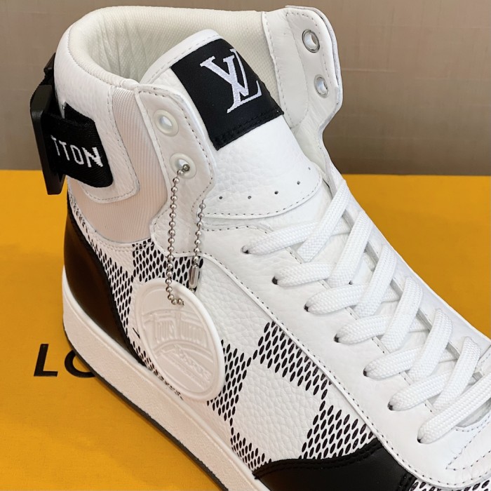 Louis Vuitton Men Shoes Sneakers Casual Luxury Brand RIVOLI SNEAKER BOOT with Original Box