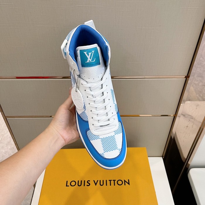 Louis Vuitton Men Shoes Sneakers Casual Luxury Brand RIVOLI SNEAKER BOOT with Original Box