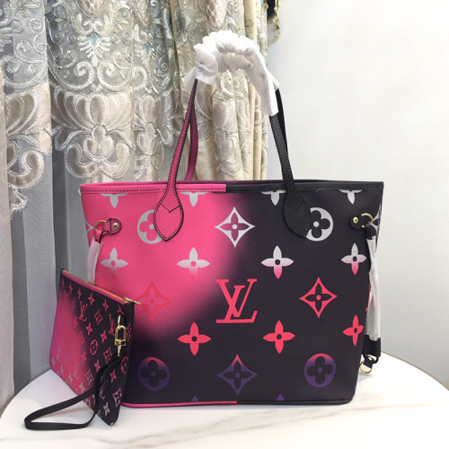 Louis Vuitton Womens Bags Handbags Luxury Brand Fashion Type NEVERFULL MM M20511 Midnight Fuchsia Monogram coated canvas
