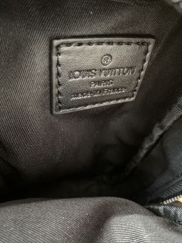 Louis Vuitton Mens Womens Bags Shoulder Luxury Brand DOUBLE PHONE POUCH NM with Original Box M81323 Black Monogram Shadow leather