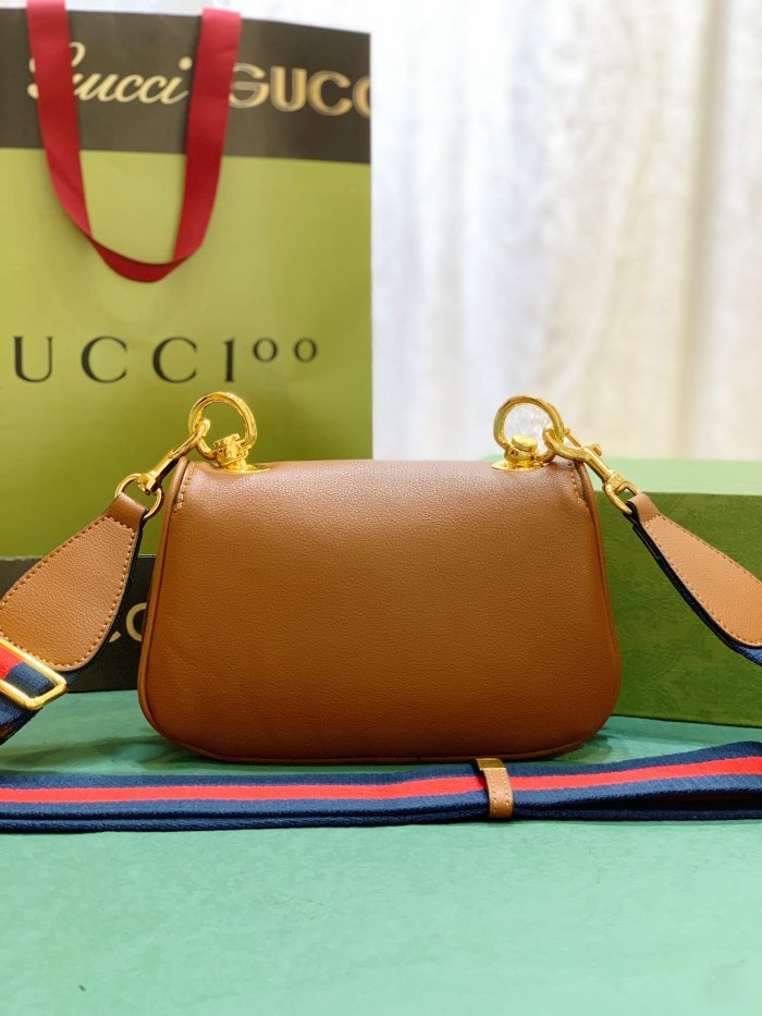Gucci Womens Bags Shoulder Messenger Bag Luxury Brand Gucci Blondie mini bag in light brown leather with Original Box 698643 UXXAG 8365
