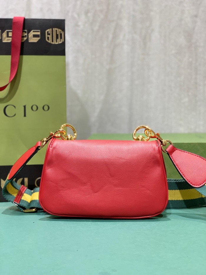Gucci Womens Bags Shoulder Messenger Bag Luxury Brand Gucci Blondie mini bag in red leather with Original Box 698643 UXXAG 9161