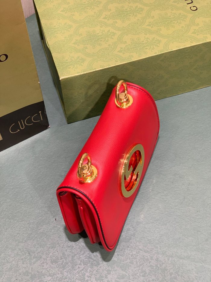 Gucci Womens Bags Shoulder Messenger Bag Luxury Brand Gucci Blondie mini bag in red leather with Original Box 698643 UXXAG 9161