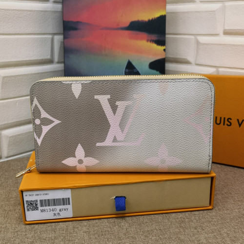 Louis Vuitton Mens Womens Wallets Purse Luxury Brand Designer ZIPPY WALLET M81349 Leather with Original Box Midnight Fuchsia Monogram coated canvas