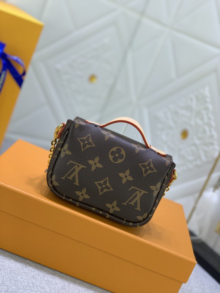 Louis Vuitton Womens Bags Shoulder Messenger Bag Luxury Brand MICRO MÉTIS leather M81267 with Original Box Monogram coated canvas