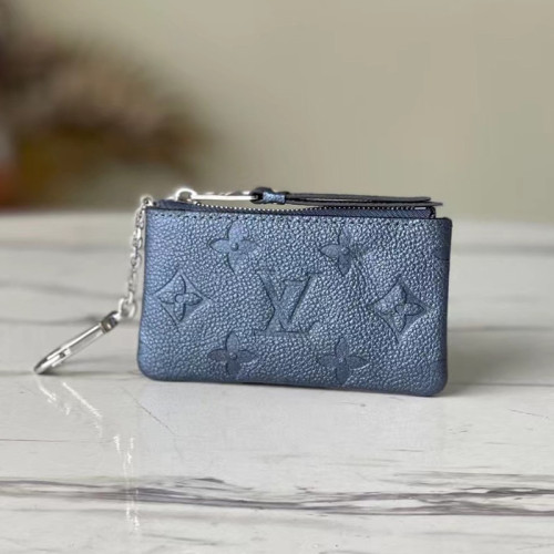 Louis Vuitton KEY POUCH Monogram canvas Luxury Brand with Original Box M80900 Navy Blue Embossed grained cowhide leather