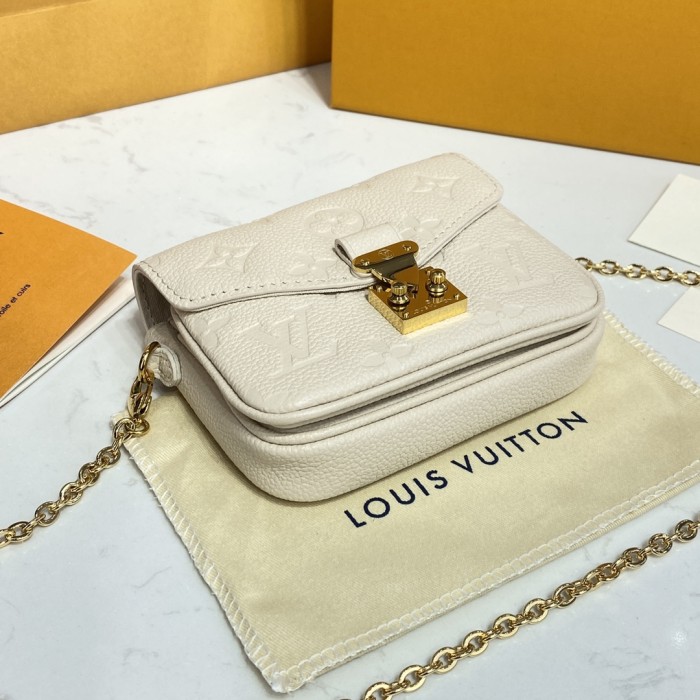 Louis Vuitton Womens Bags Shoulder Messenger Bag Luxury Brand MICRO MÉTIS leather M81389 with Original Box Monogram Empreinte embossed supple grained cowhide leather