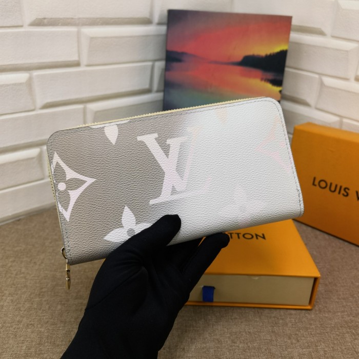 Louis Vuitton Mens Womens Wallets Purse Luxury Brand Designer ZIPPY WALLET M81349 Leather with Original Box Midnight Fuchsia Monogram coated canvas