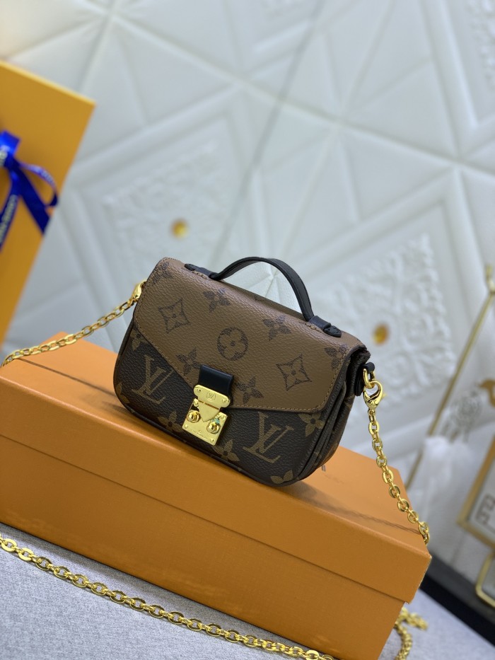 Louis Vuitton Womens Bags Shoulder Messenger Bag Luxury Brand MICRO MÉTIS leather M81267 with Original Box Monogram coated canvas