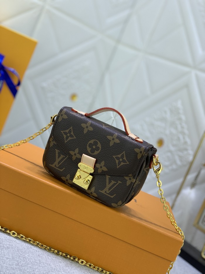 Louis Vuitton Womens Bags Shoulder Messenger Bag Luxury Brand MICRO MÉTIS leather M81267 with Original Box Monogram coated canvas