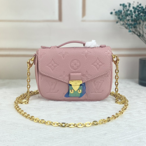 Louis Vuitton Womens Bags Shoulder Messenger Bag Luxury Brand MICRO MÉTIS leather M81389 with Original Box Pink Monogram Empreinte embossed supple grained cowhide leather