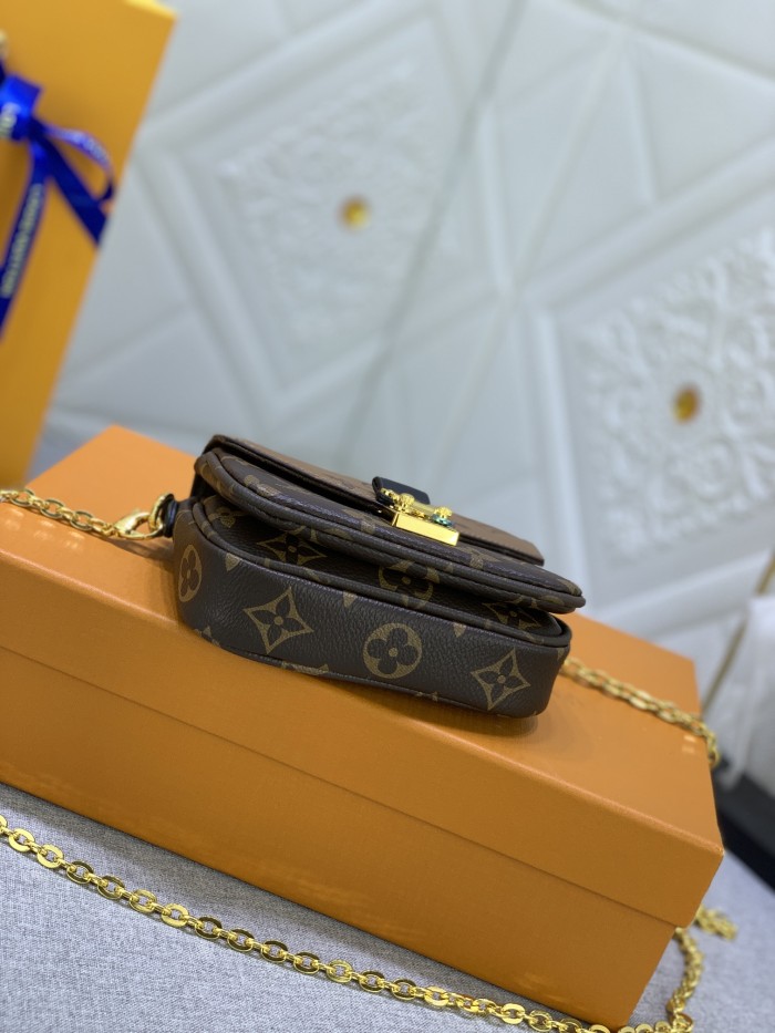 Louis Vuitton Womens Bags Shoulder Messenger Bag Luxury Brand MICRO MÉTIS leather M81267 with Original Box Monogram coated canvas