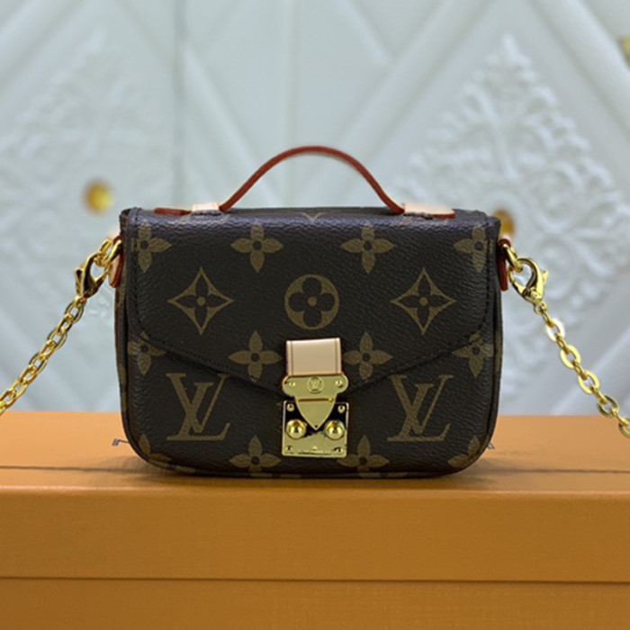Louis Vuitton Womens Bags Shoulder Messenger Bag Luxury Brand MICRO MÉTIS leather M81267 with Original Box Monogram coated canvas