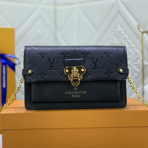 Louis Vuitton Womens Bags Messenger Shoulder Bags Luxury Brand VAVIN CHAIN WALLET with Original Box M67839 Black Embossed cowhide leather