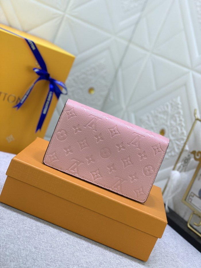 Louis Vuitton Womens Bags Messenger Shoulder Bags Luxury Brand VAVIN CHAIN WALLET with Original Box M69423 Pink Embossed cowhide leather
