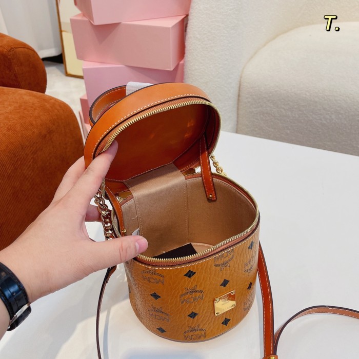 MCM Women Bags Messenger Shoulder Bag Round Luxury Brand with Original Box