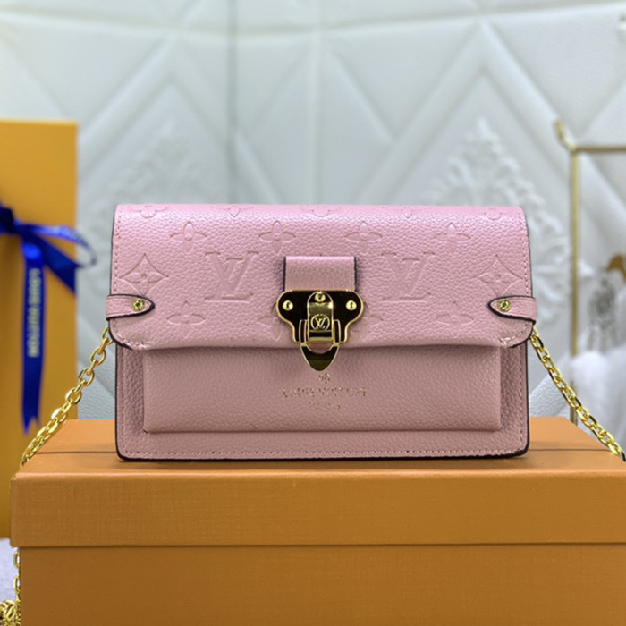 Louis Vuitton Womens Bags Messenger Shoulder Bags Luxury Brand VAVIN CHAIN WALLET with Original Box M69423 Pink Embossed cowhide leather