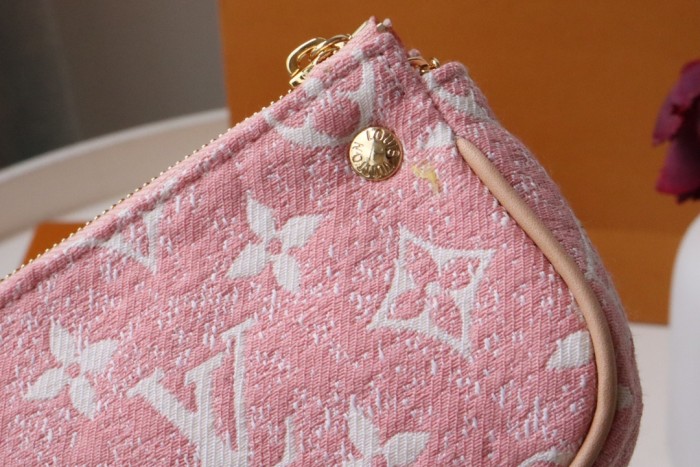 Louis Vuitton Womens Bags Coin Bag Luxury Brand MICRO POCHETTE ACCESSOIRES M81176 with Original Box Pink Monogram jacquard denim
