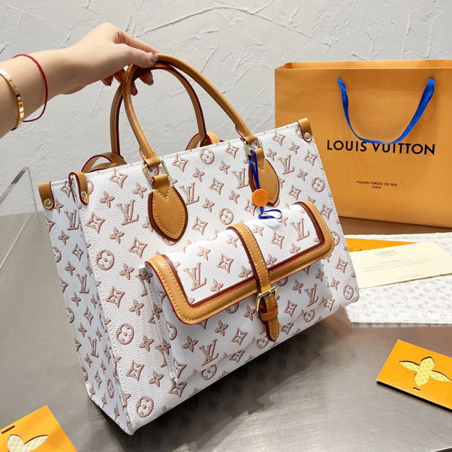 Louis Vuitton Womens Bags Handbags Luxury Brand Louis Vuitton ONTHEGO MM M46076 Handbags for Women Monogram coated canvas